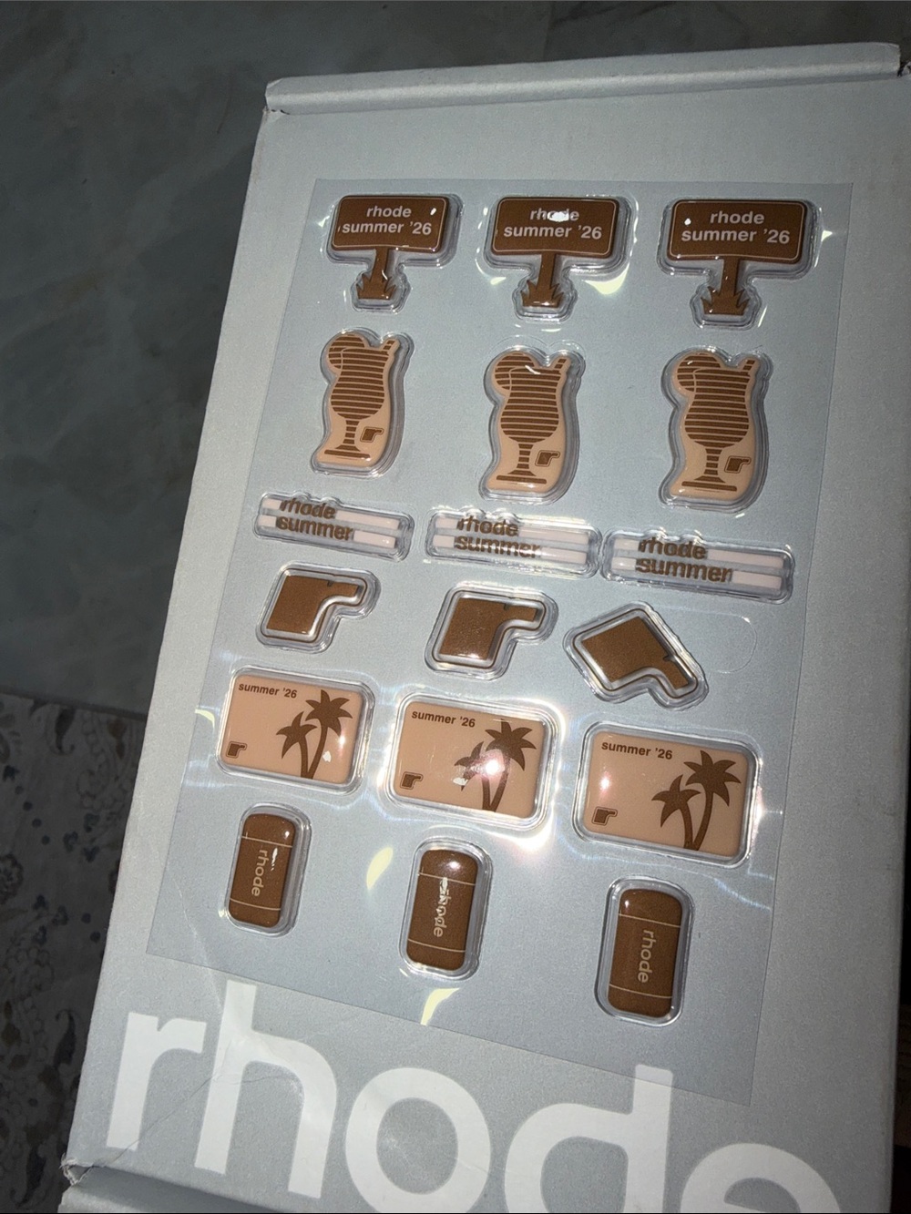 RHODE Brown Puffy Sticker Set